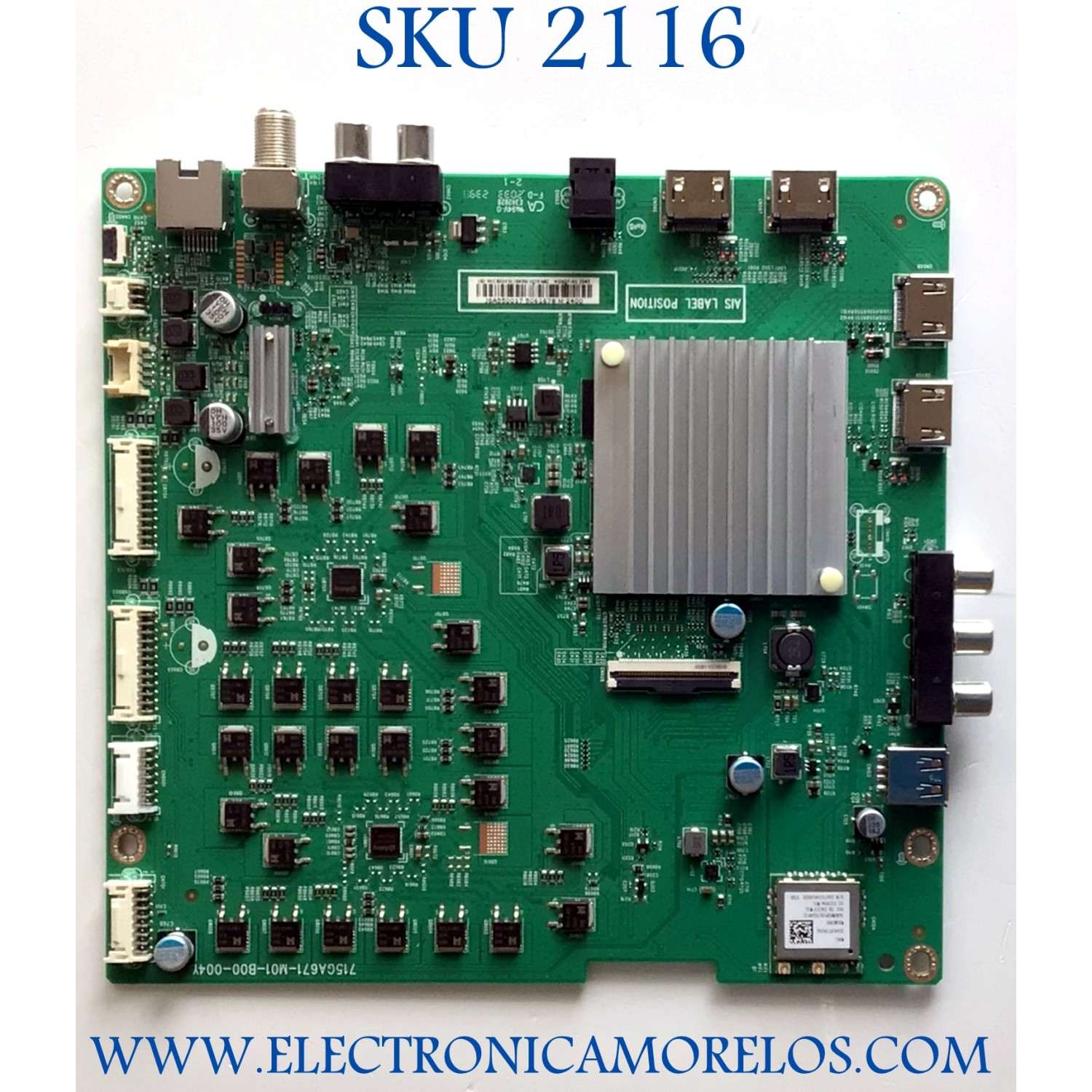 MAIN PARA TV VIZIO NUMERO DE PARTE XKCB02K011 / 715GA671-M01-B00-004Y / (G)XKCB02K011 / PANEL TPT550U1-QVN05.U REV:S5DB1J / MODELO M55Q7-H1 LTCWZXKW / M55Q7-H1